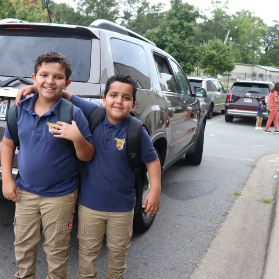 Pupils together at pick-up